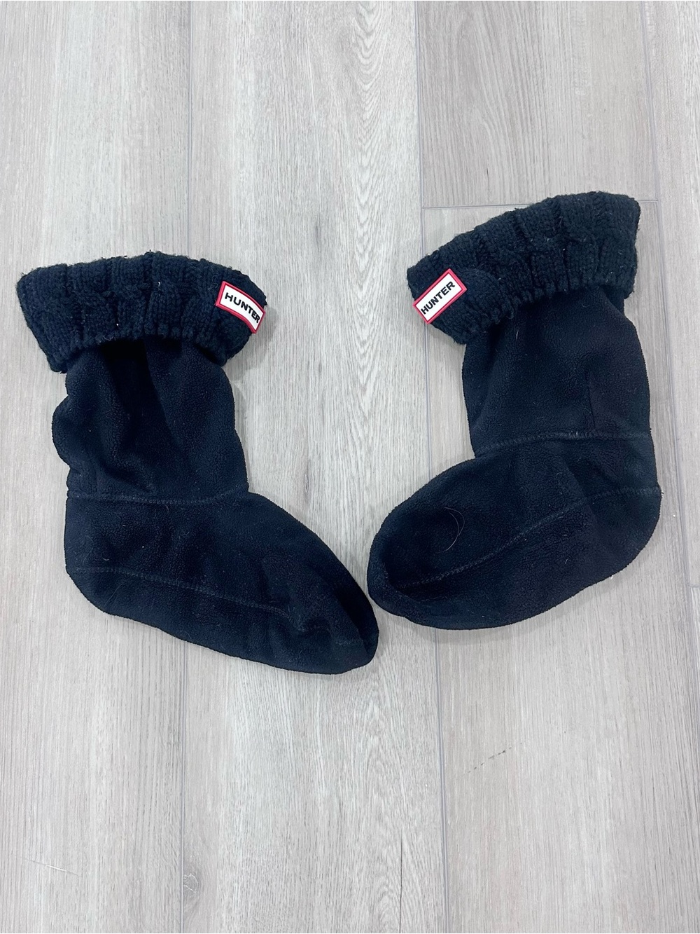 Hunter fleece boot socks black medium size 5-7 
women